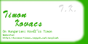 timon kovacs business card